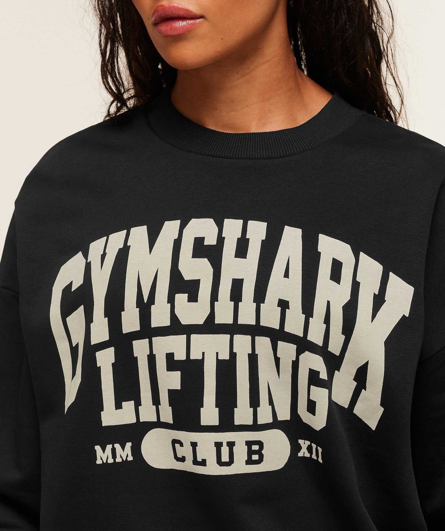 Gymshark Lifting Club Graphic Oversized Crew Neck - Black