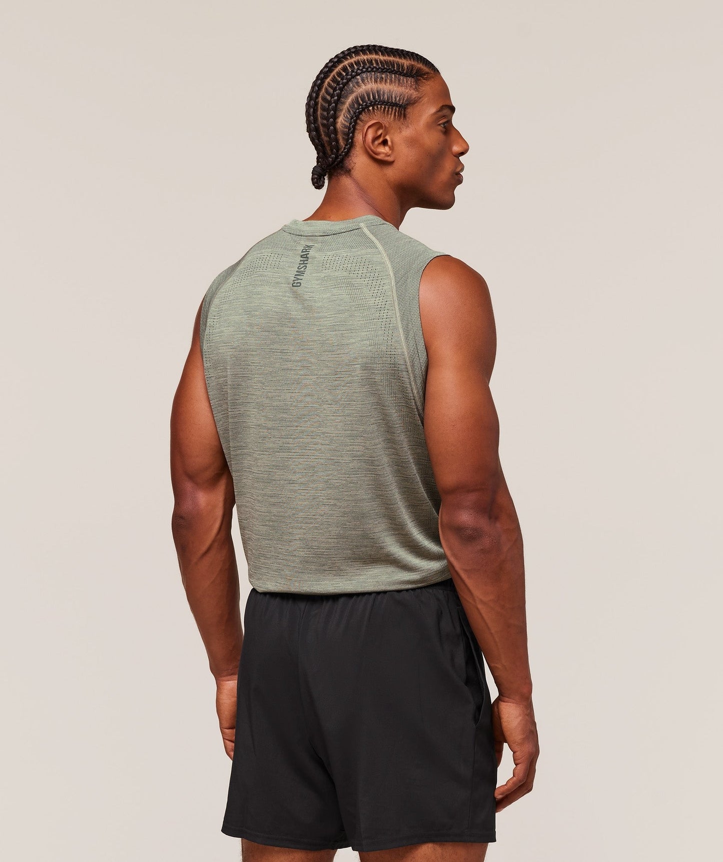 Gymshark Versatile Seamless Tank - Chalk Green/Slate Teal