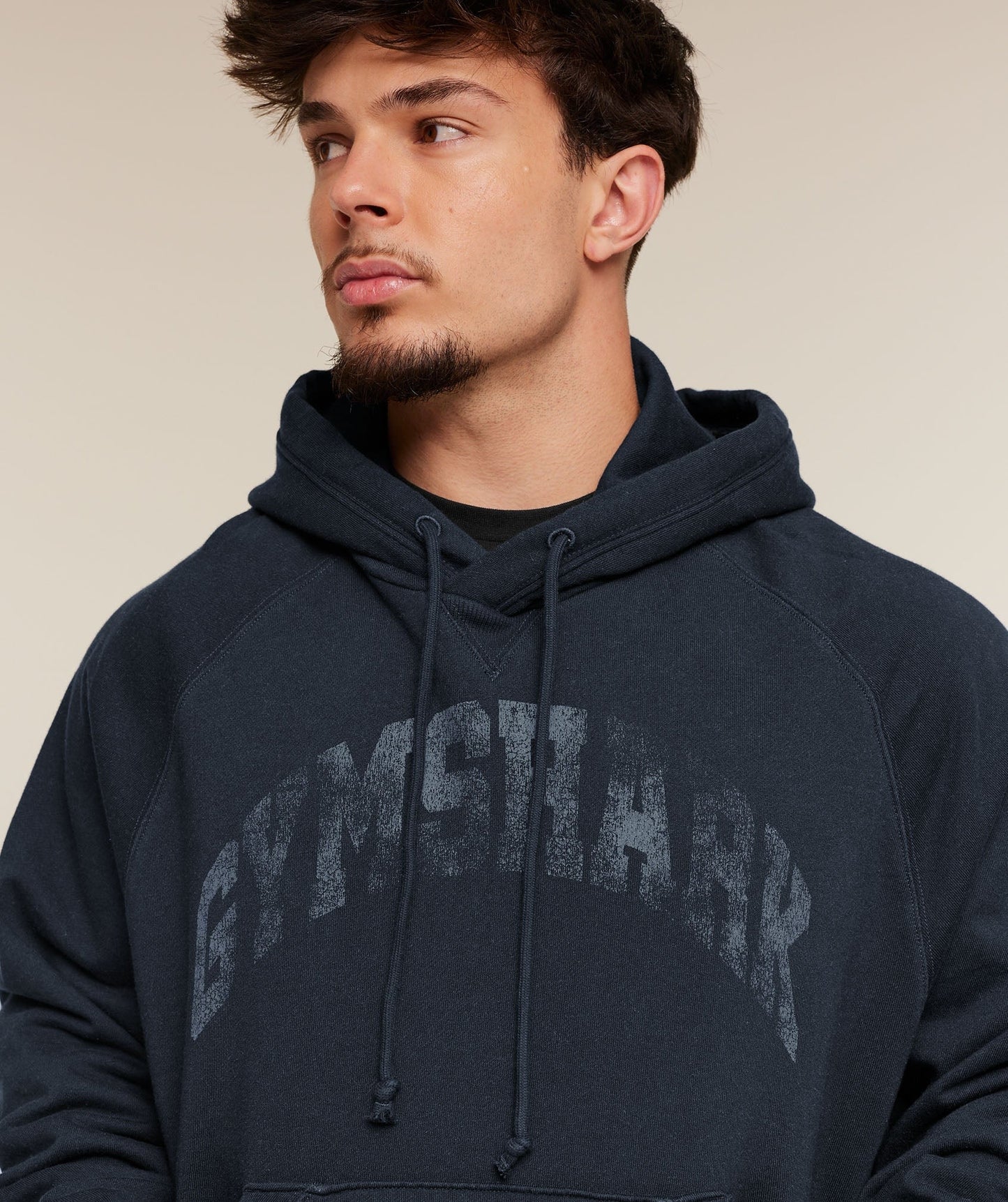 Gymshark Retro Collegiate Graphic Hoodie - Heavy Blue