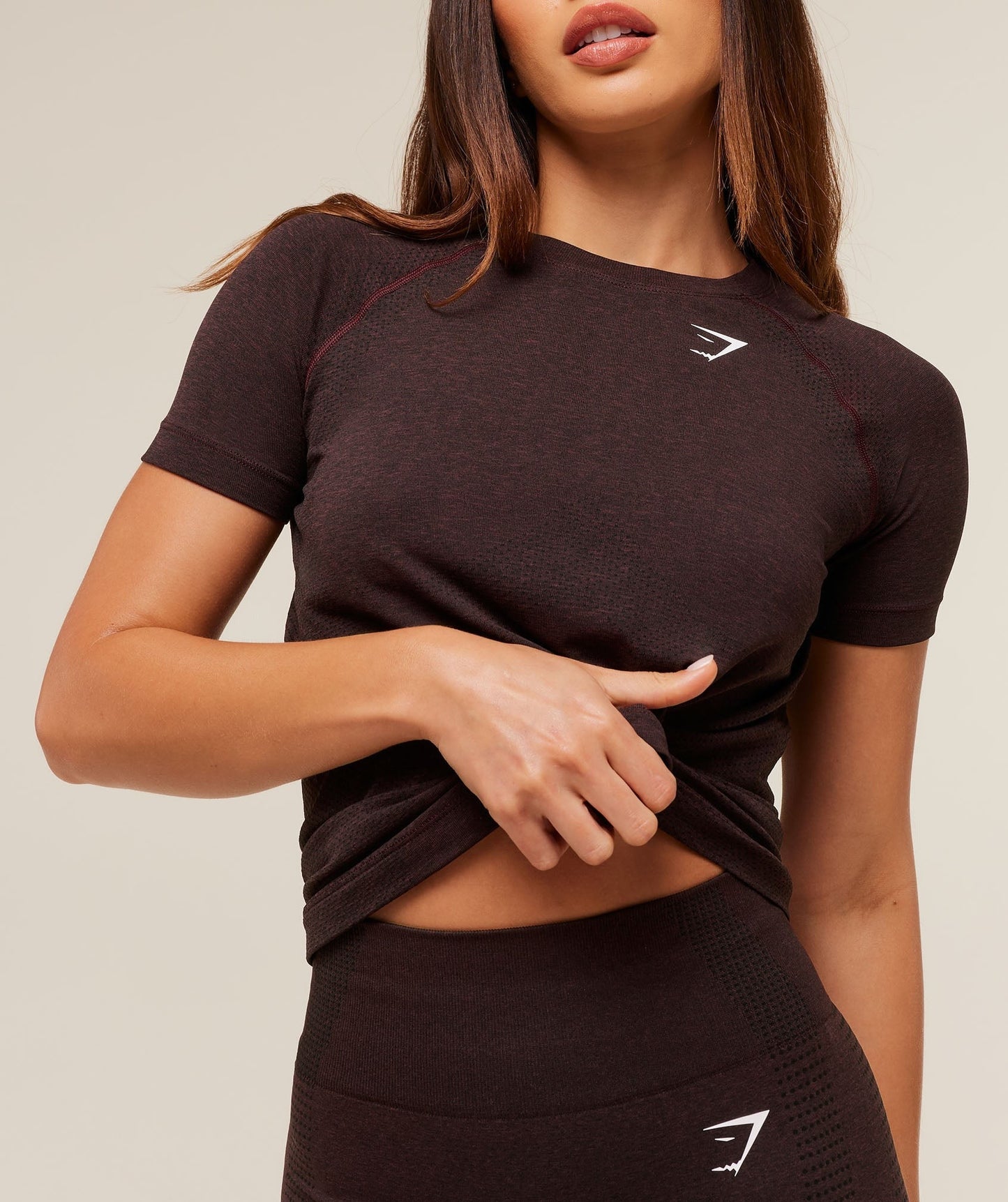 Gymshark Vital Seamless 2.0 Light T-Shirt - Rich Maroon/Marl