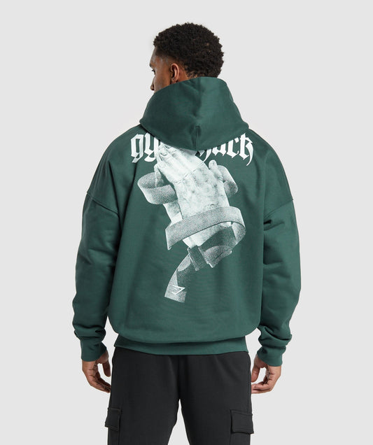 Gymshark Prayer Hands Hoodie - Fog Green
