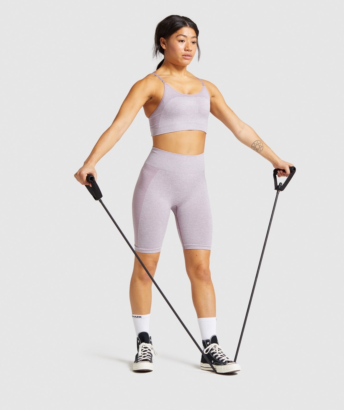 Gymshark Flex Cycling Shorts - Purple Marl/Grey