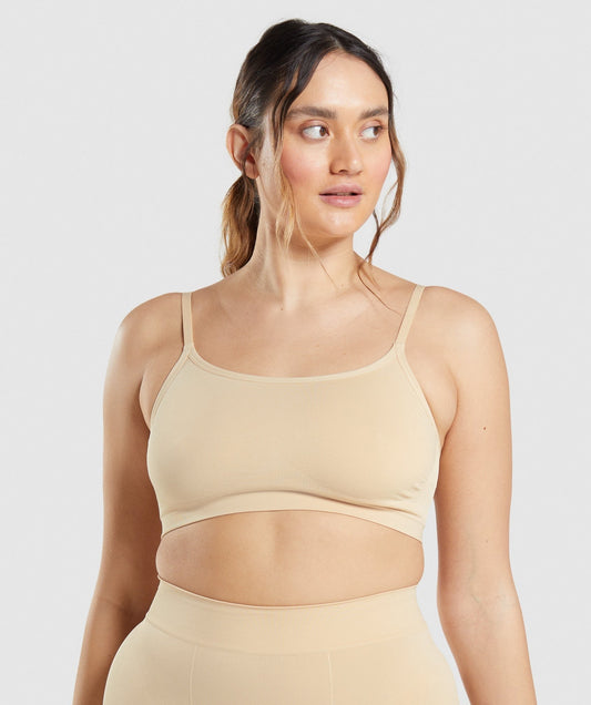 Gymshark Seamless Scoop Neck Bralette - Fawn Light Brown