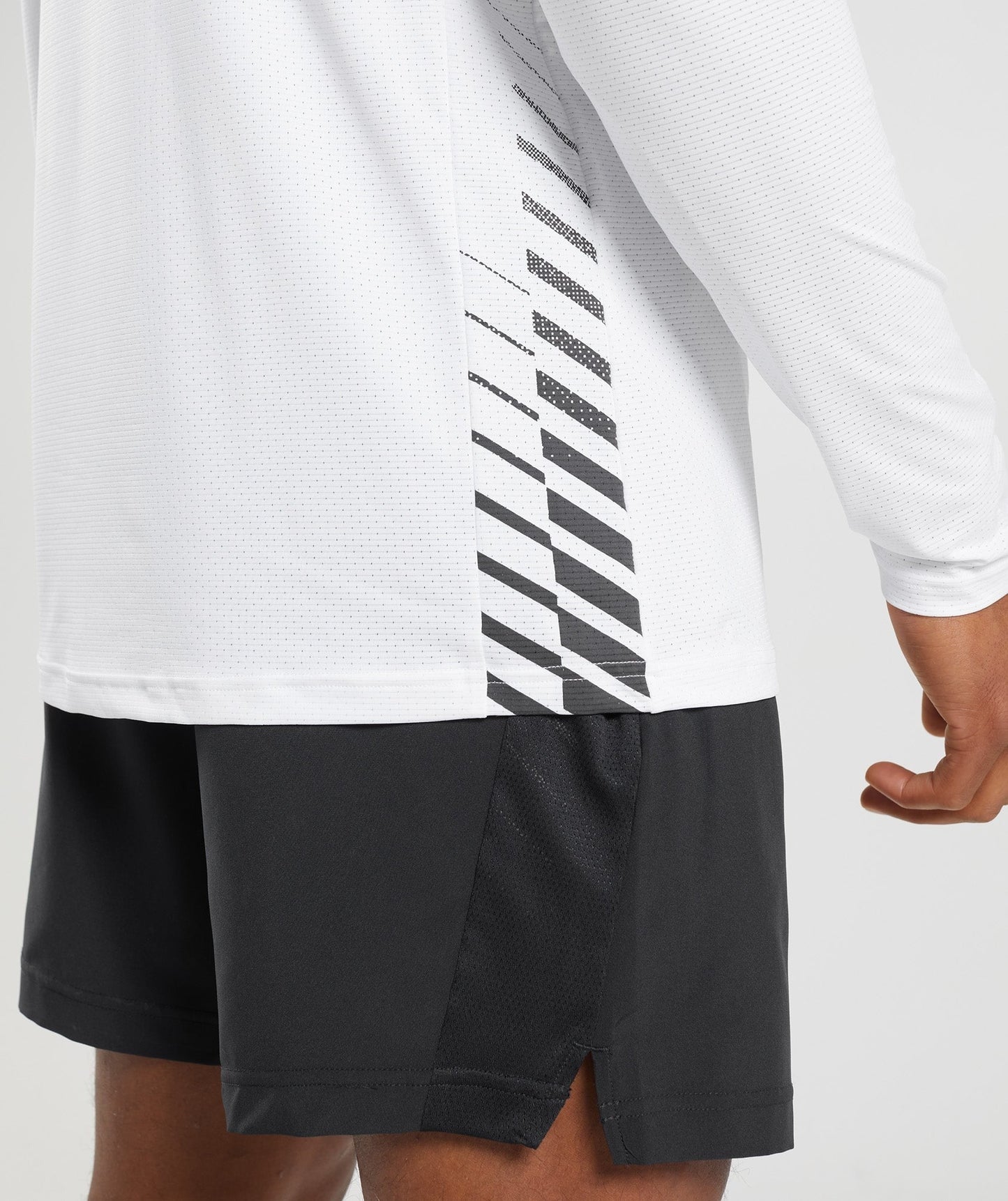Gymshark Sport Stripe Long Sleeve T-Shirt - White