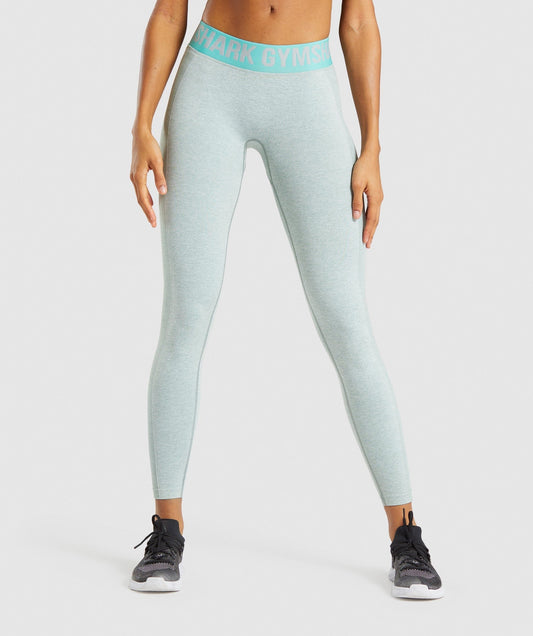 Gymshark Flex Low Rise Leggings - Light Green Marl/Light Green