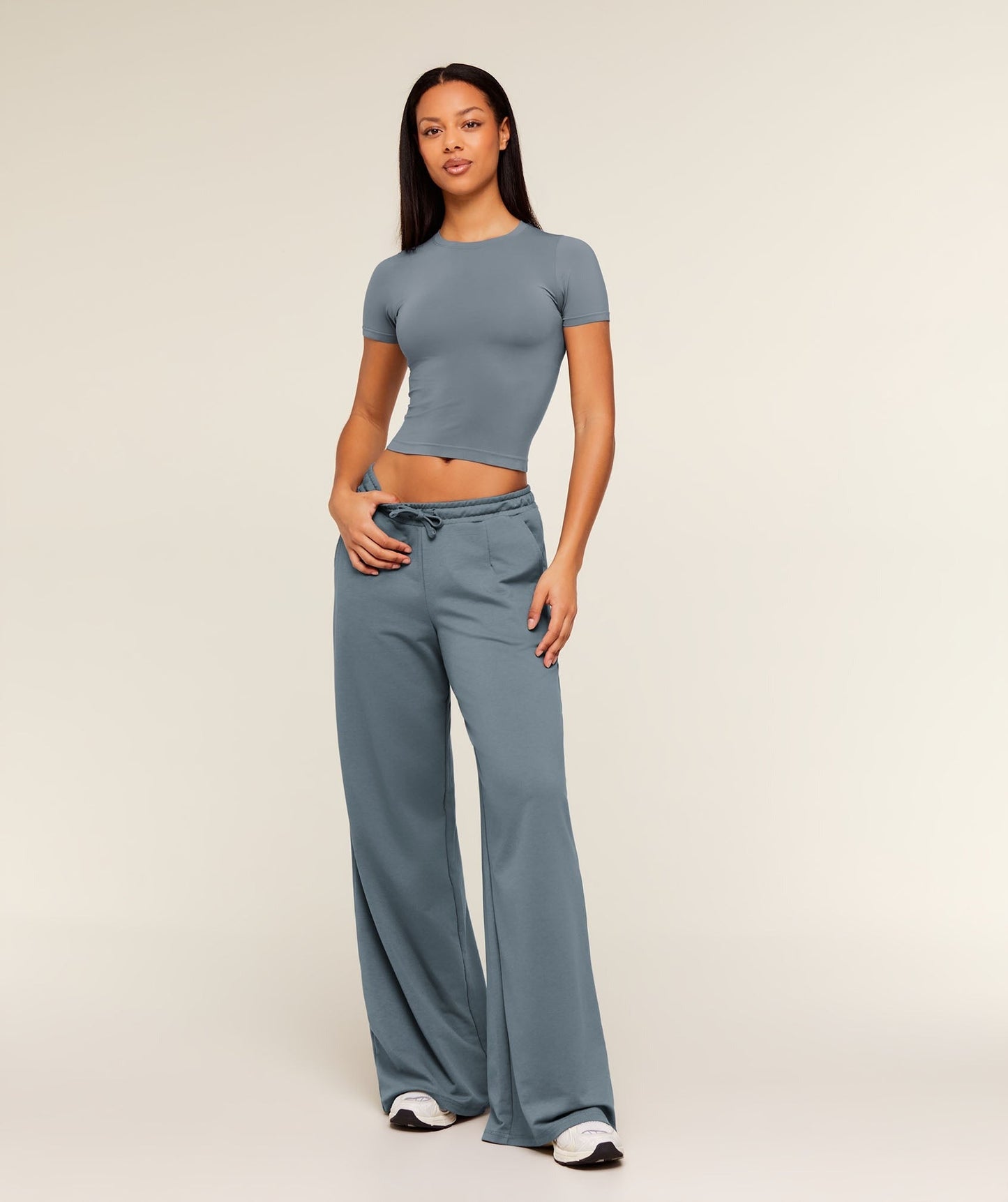 Gymshark Lightweight Wide Leg Pant Tall - Iron Blue