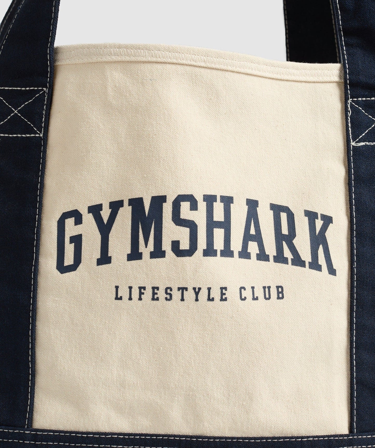 Gymshark Collegiate Oversized Tote - Oat White/Heavy Blue