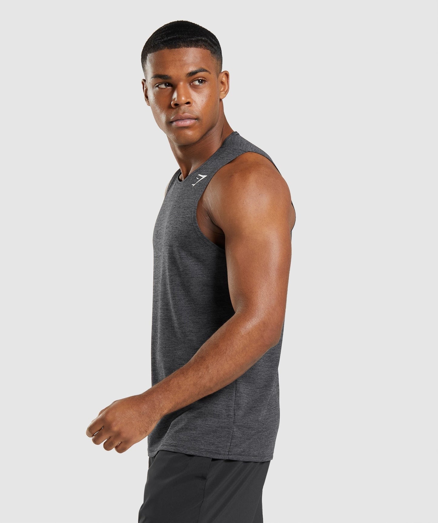 Gymshark Arrival Slim Marl Tank - Black/Onyx Grey Marl