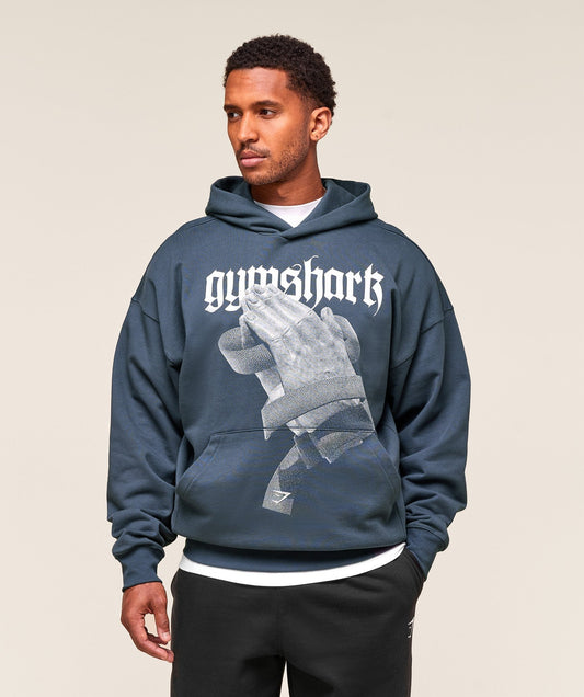 Gymshark Prayer Hands Hoodie - Titanium Blue