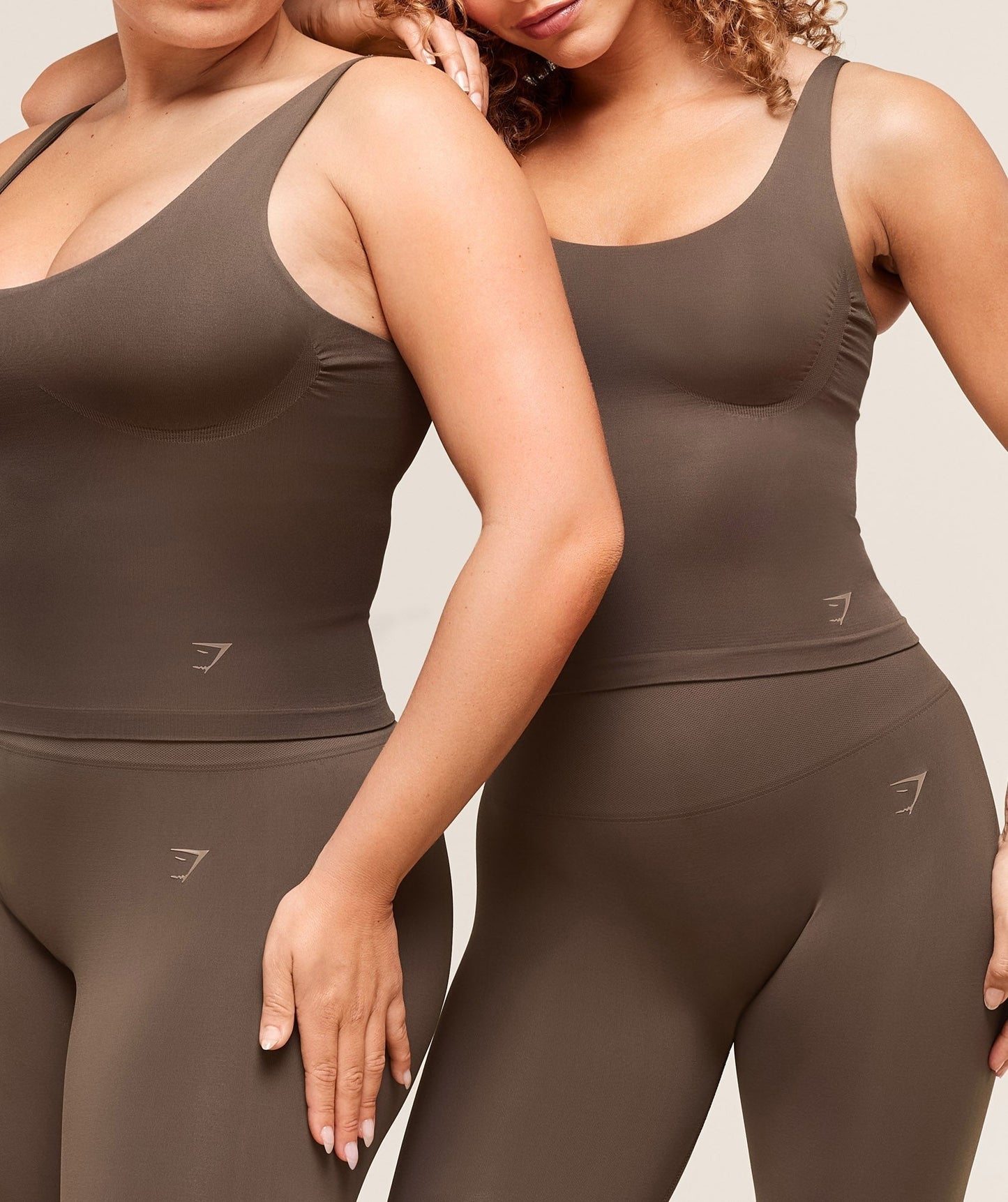 Gymshark Soft Sculpt Tank With Shelf - Walnut Brown