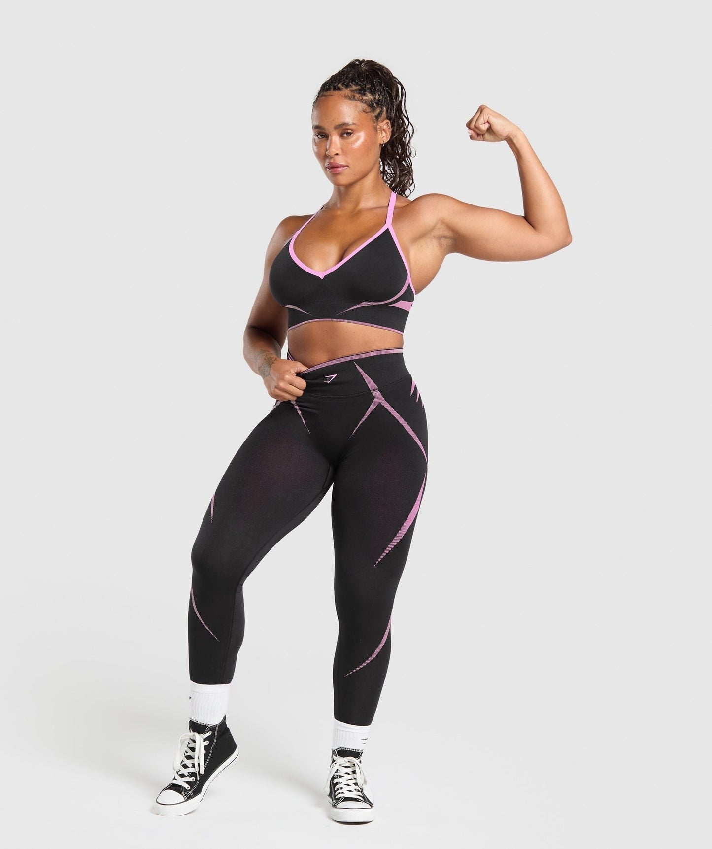 Gymshark Apex Lift Seamless Sports Bra - Darkest Purple/Sour Pink