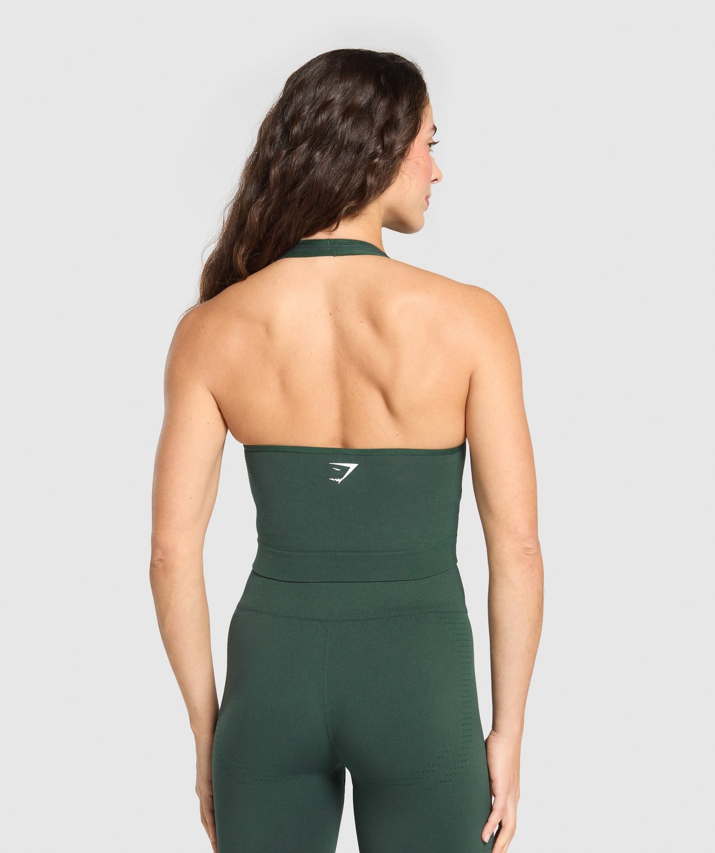 Gymshark Vital Halter Neck Tank With Shelf - Woodland Green Marl