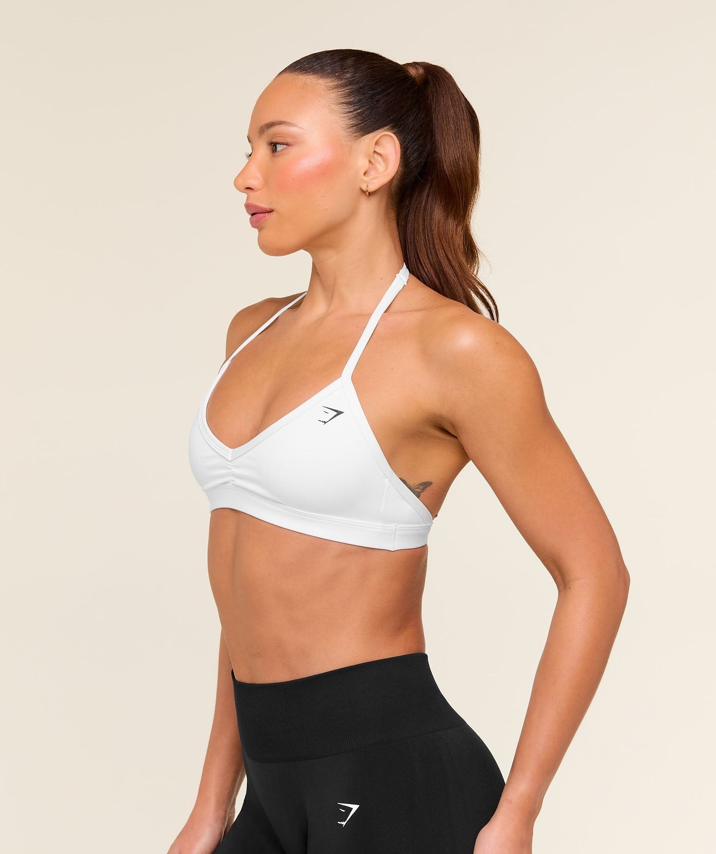 Gymshark Minimal Halterneck Sports Bra - White