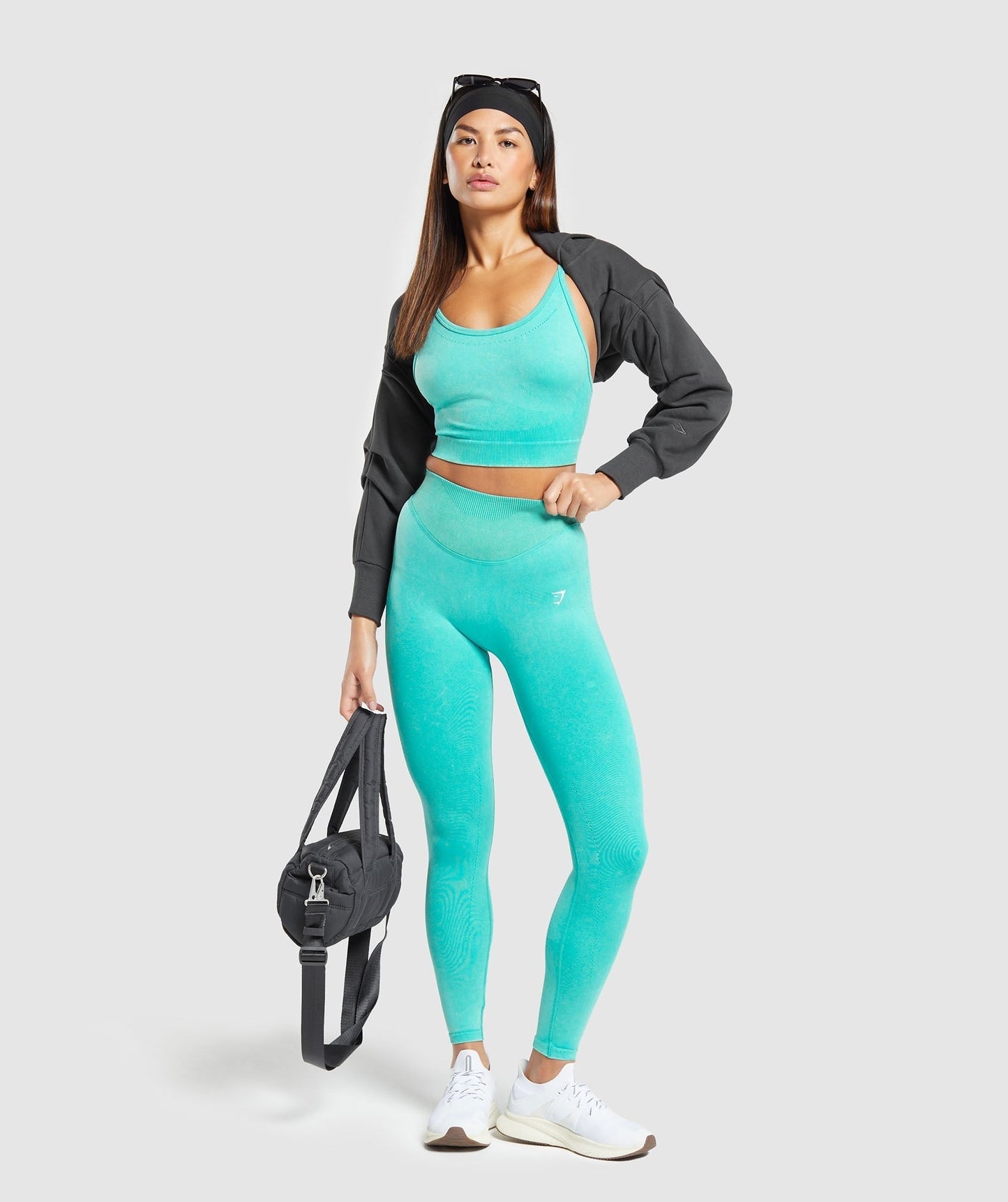 Gymshark Sweat Seamless Washed Leggings - Capri Blue