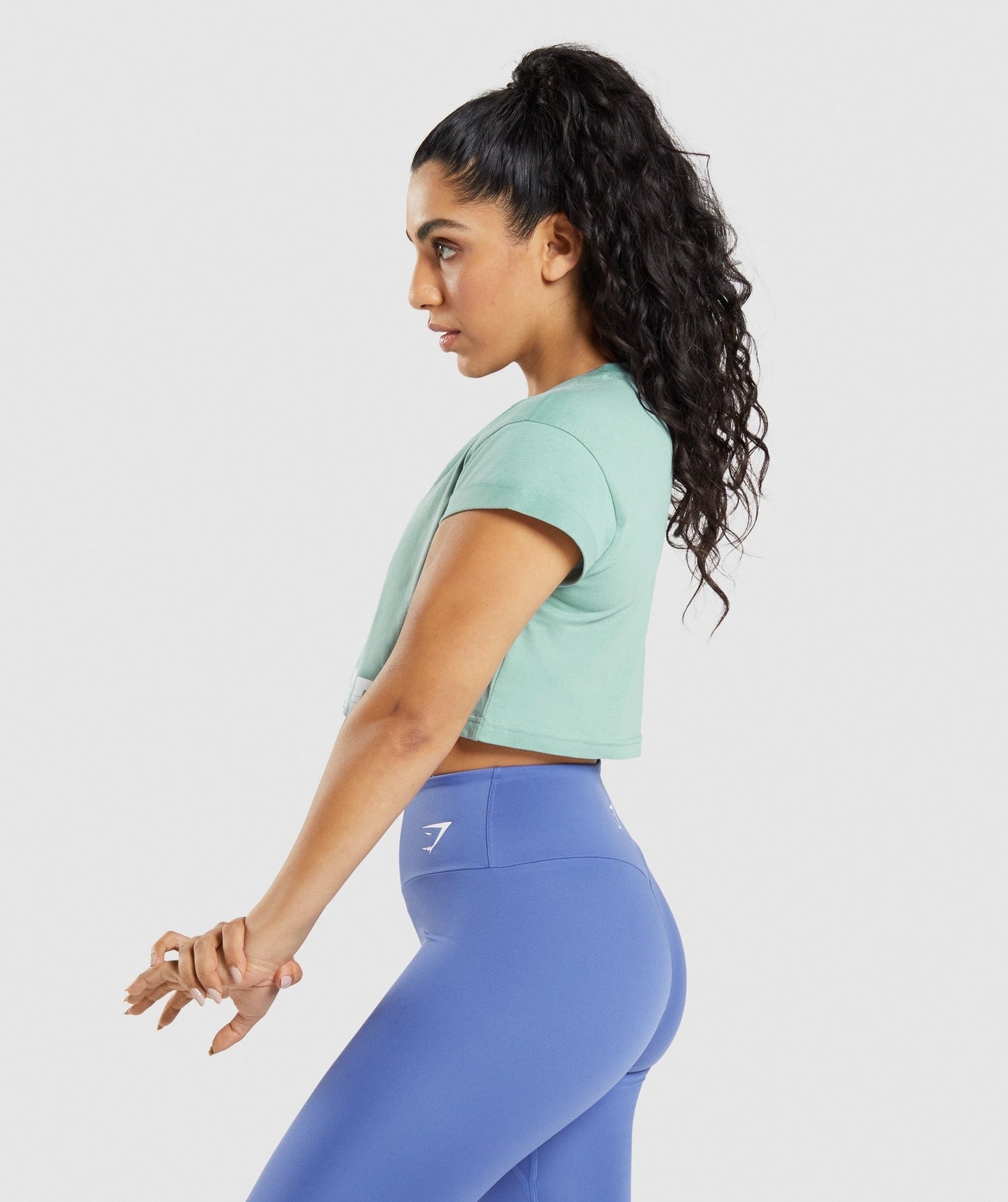 Gymshark Fraction Crop Top - Maya Blue