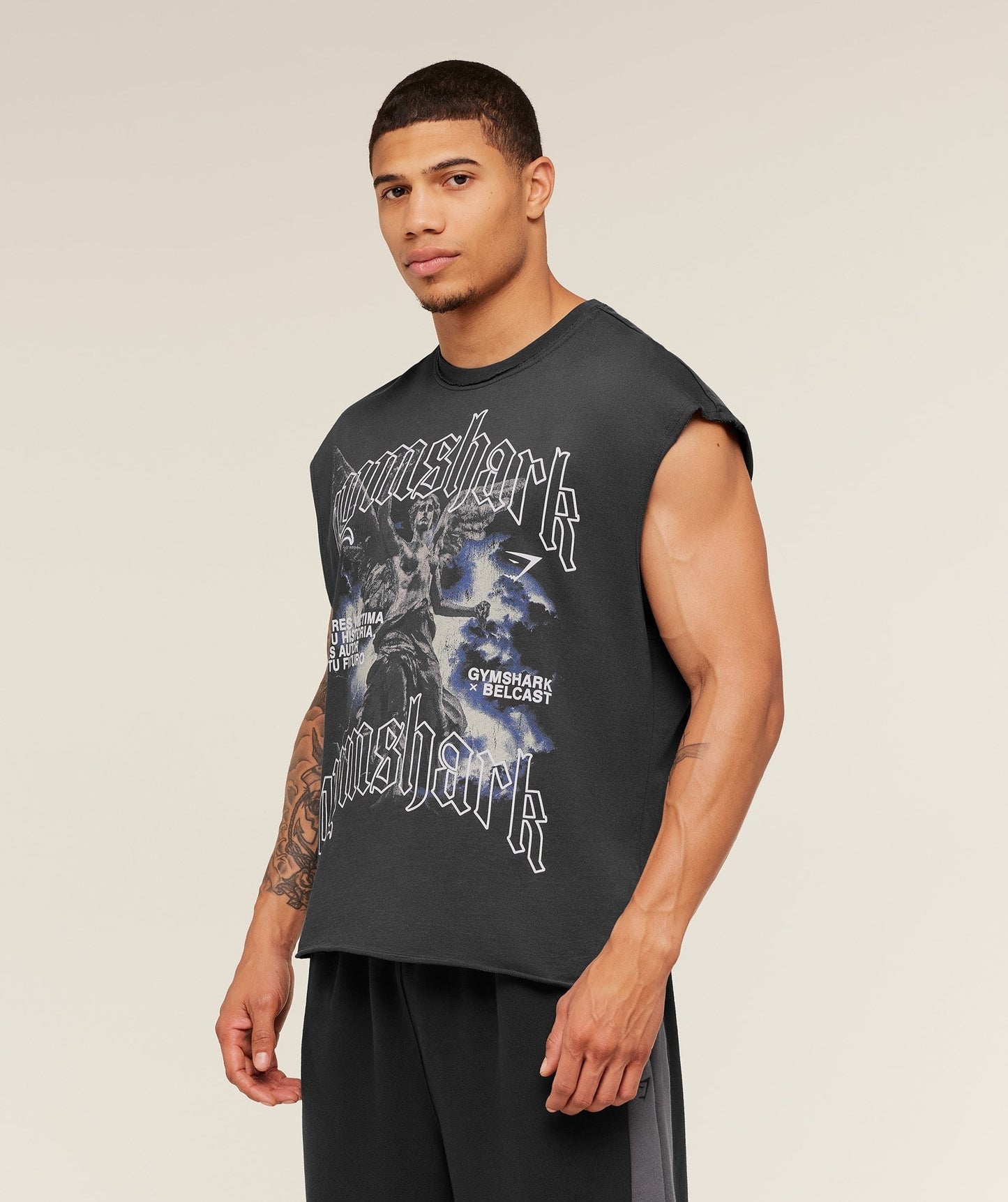 Gymshark x Carlos Belcast Cut off Tee - Grey