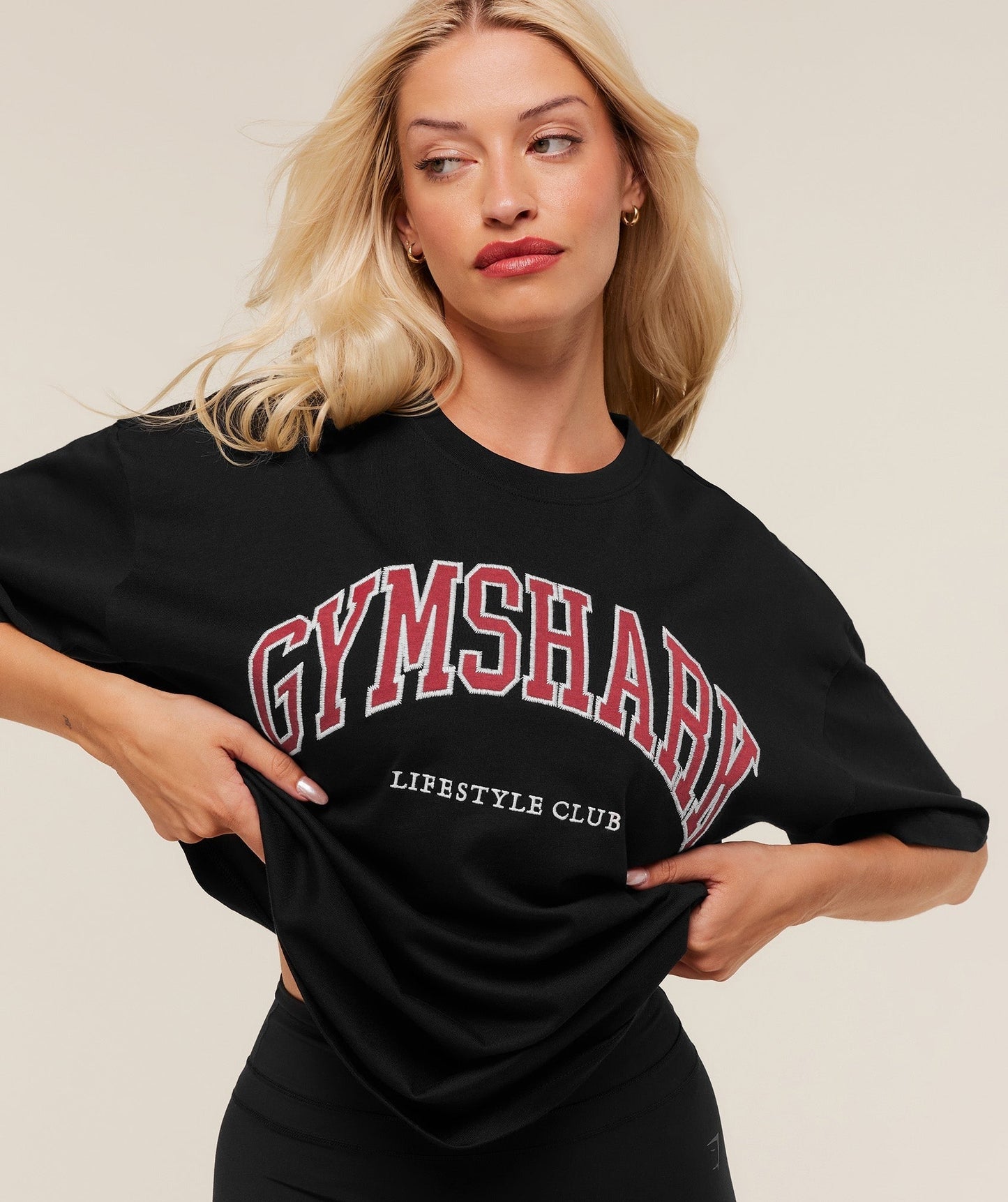 Gymshark Collegiate Graphic T-Shirt - Black