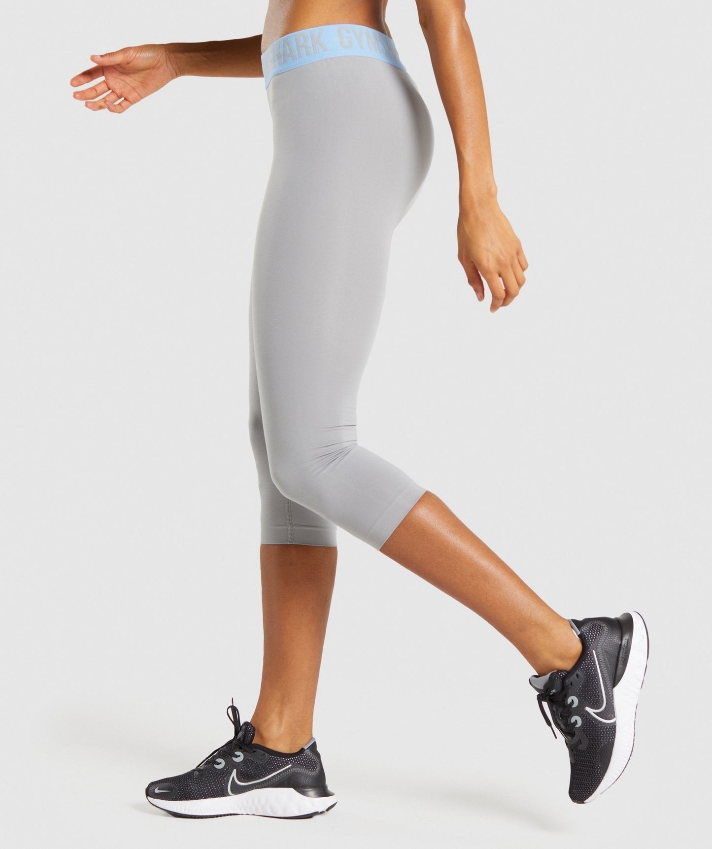 Gymshark Fit Seamless Cropped Leggings - Smokey Grey/Light Blue