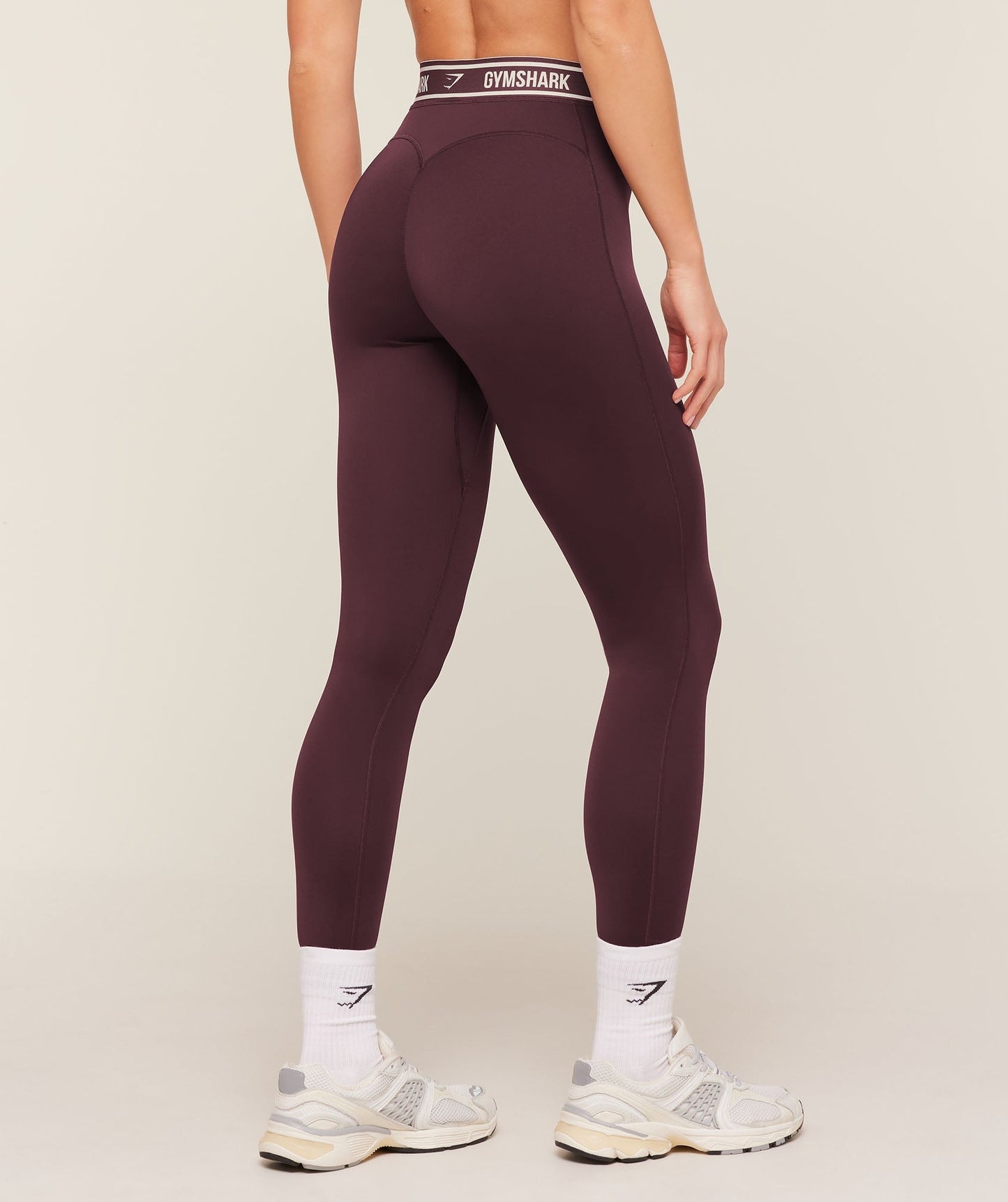 Gymshark Waistband Logo Leggings - Cherry Purple