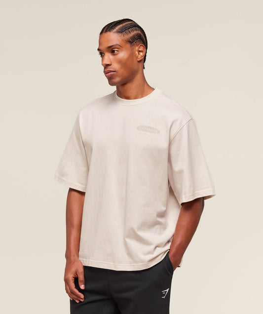 Gymshark For The Lifters Boxy T-Shirt - Oat White