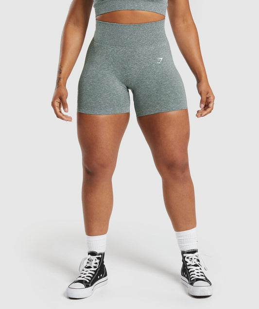 Gymshark Lift Seamless Shorts - Slate Teal/White Marl