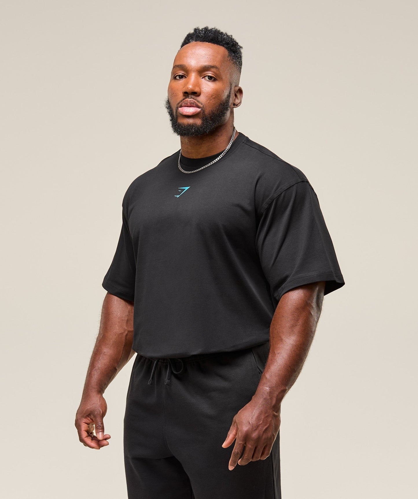 Gymshark Power T-Shirt - Black/Brand Blue