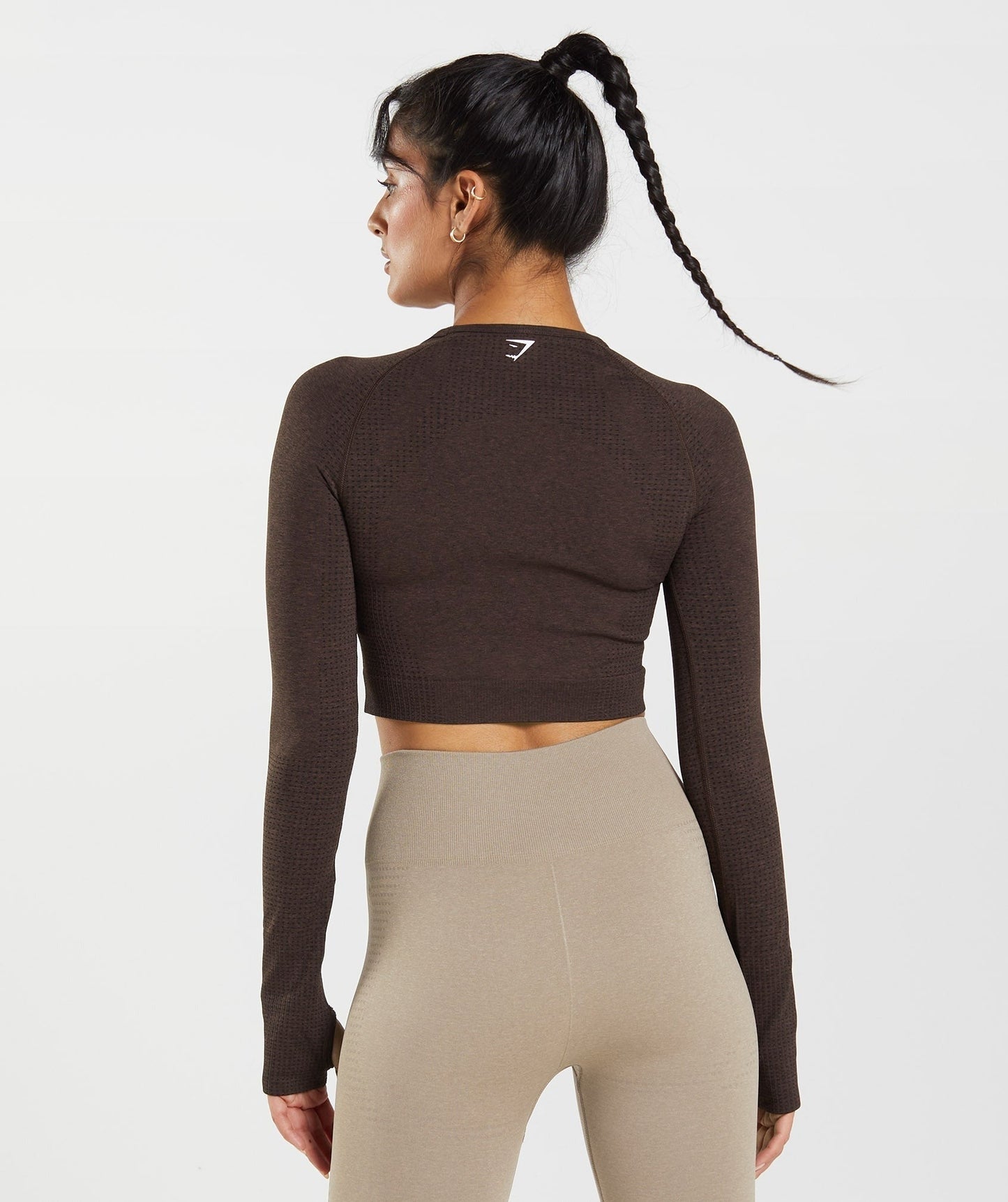Gymshark Vital Crop Top - Cherry Brown Marl