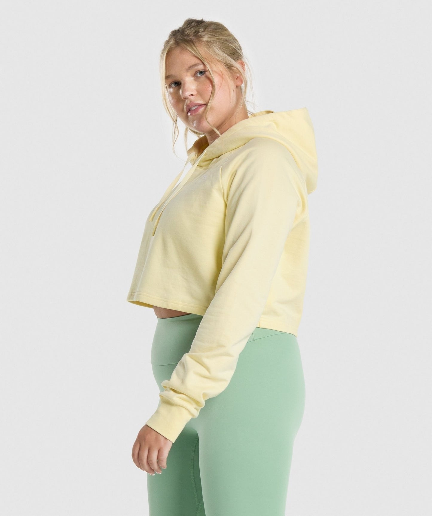 Gymshark Training Cropped Hoodie - Light Yellow
