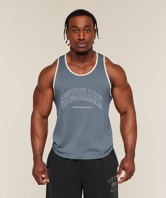Gymshark Collegiate Tech Tank - Iron Blue
