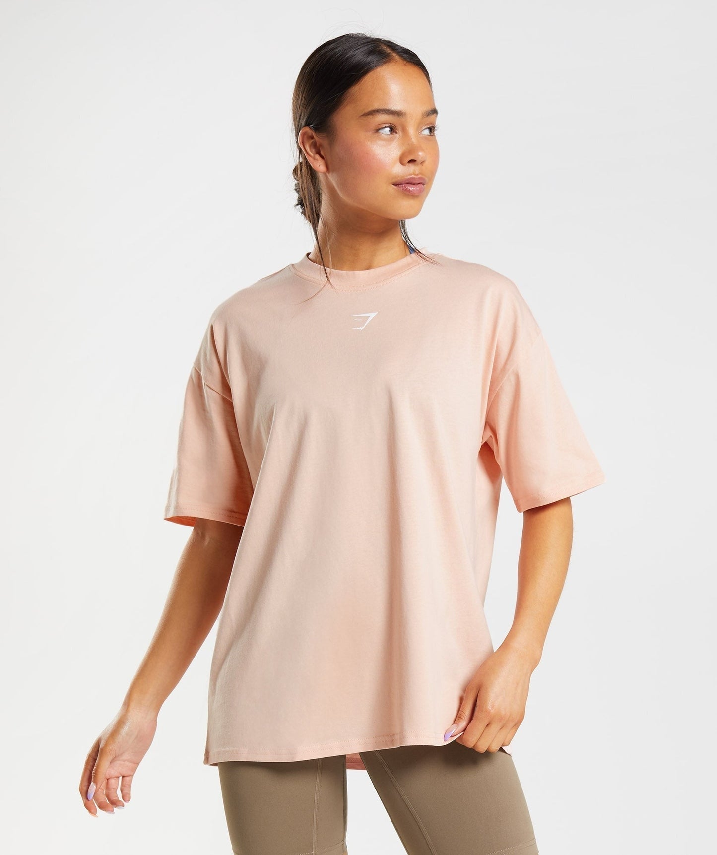 Gymshark Fraction Oversized T-Shirt - Clay Pink