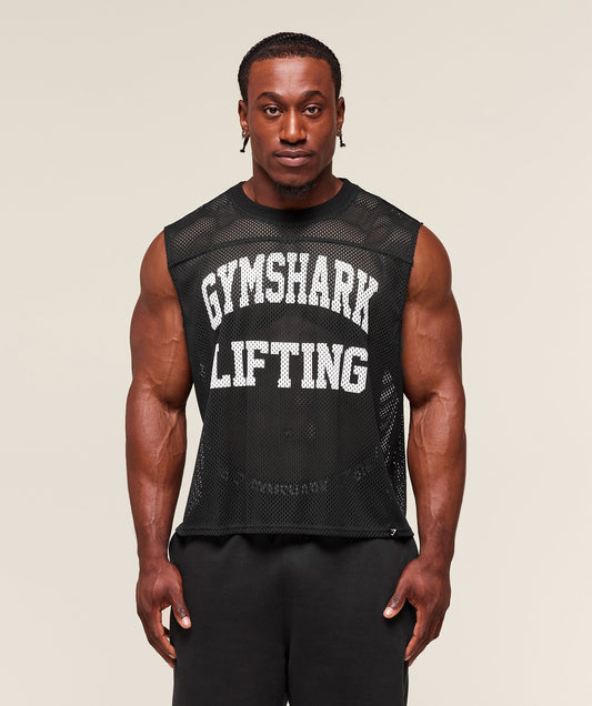 Gymshark Mesh Oversized Tank - Black