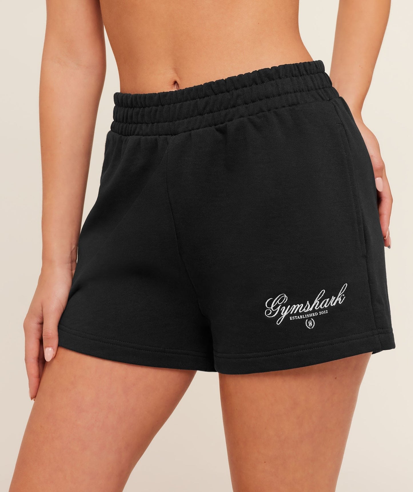 Gymshark Script Embroidery Shorts - Black