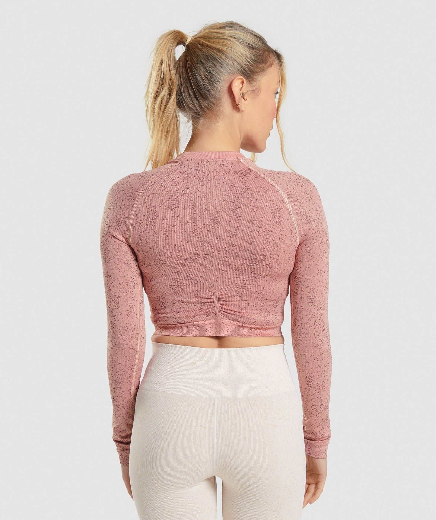 Gymshark Adapt Fleck Seamless Long Sleeve Crop Top - Mineral | Paige Pink