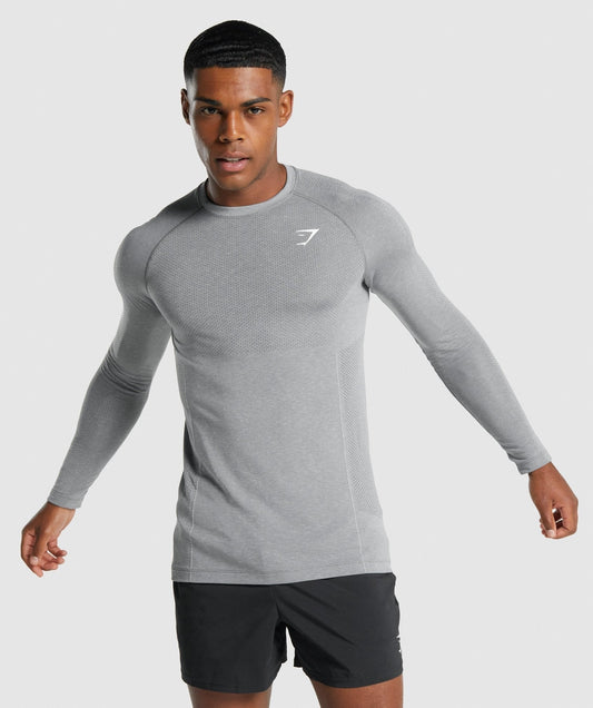 Gymshark Vital Light Long Sleeve T-Shirt - Charcoal Marl