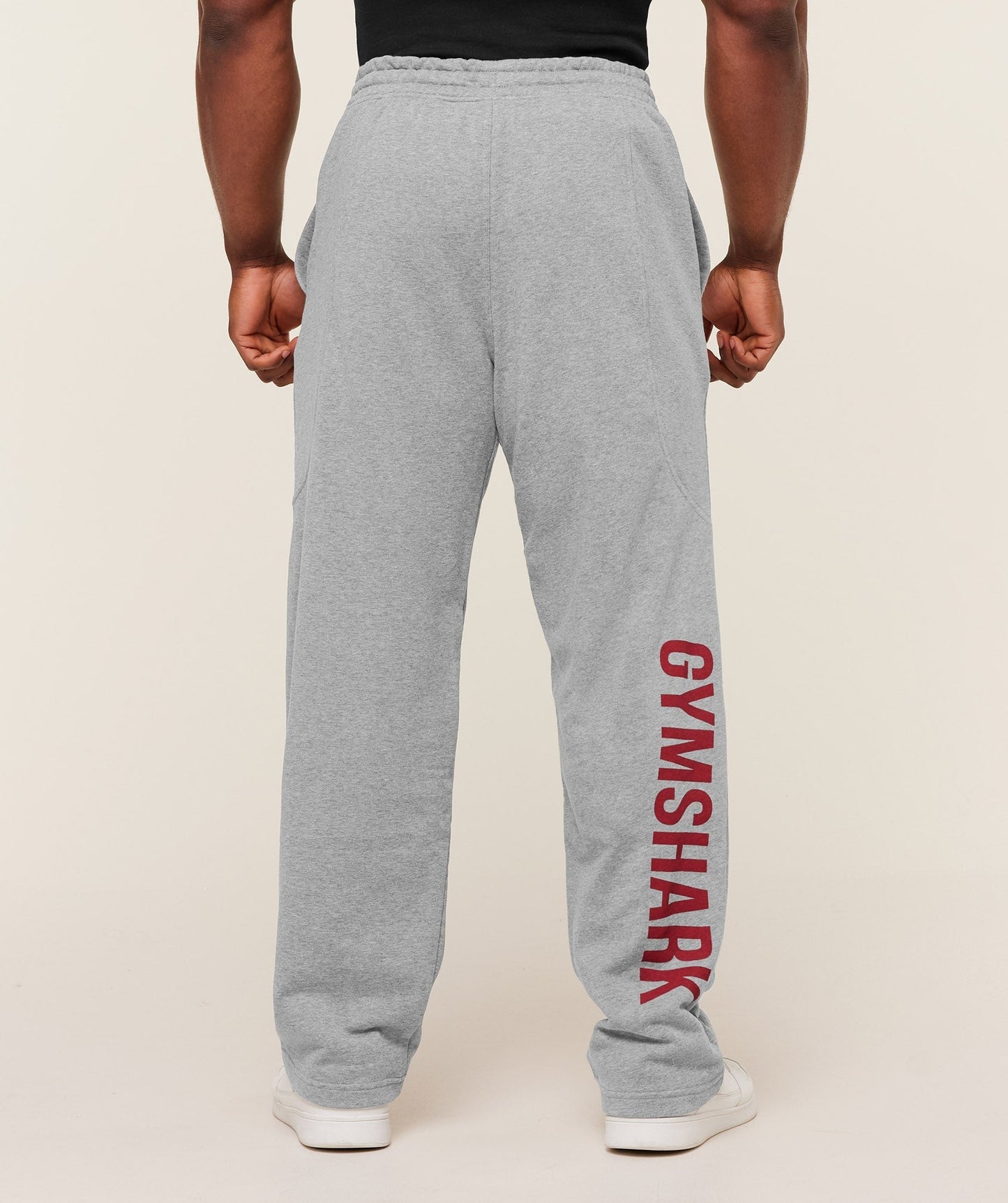 Gymshark Power Straight Leg Pants - Charcoal Core Marl/Sets Red