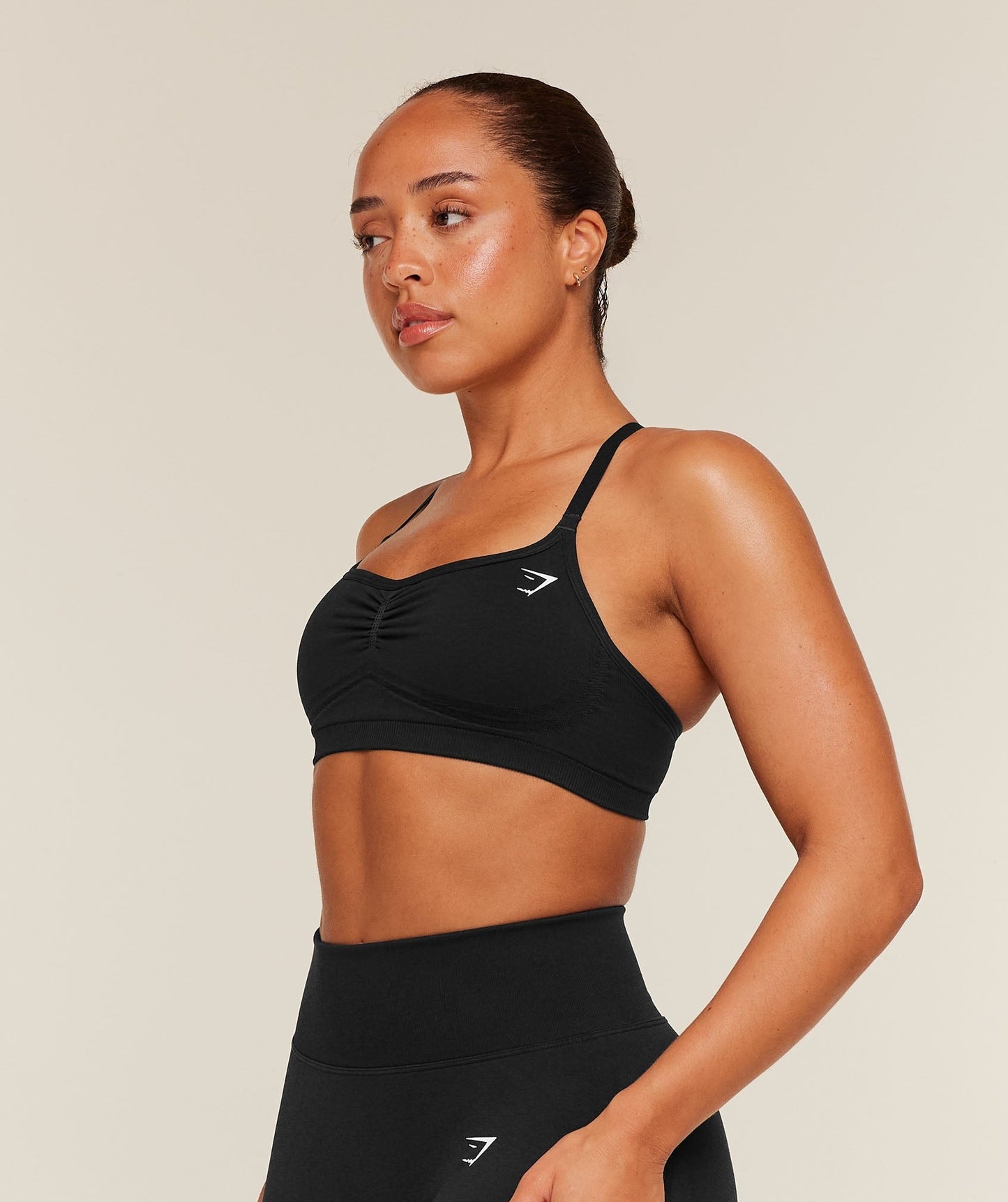 Gymshark Lift Seamless Sports Bra - Black/Black Marl
