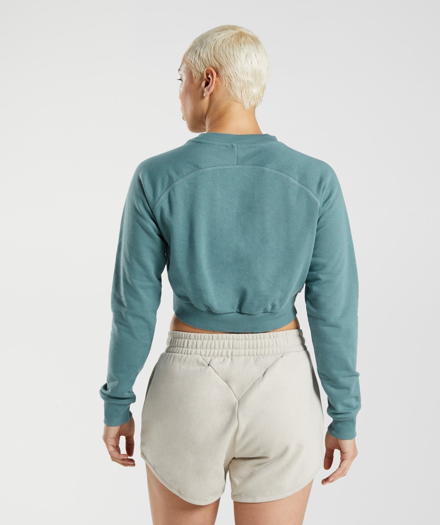 Gymshark Training Crop Sweater - Charred Blue