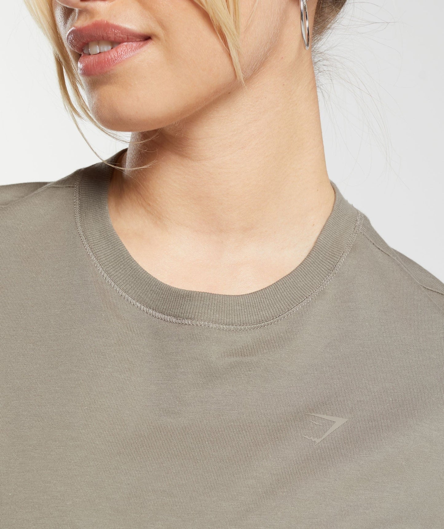Gymshark Cotton Oversized Long Sleeve Top - Linen Brown