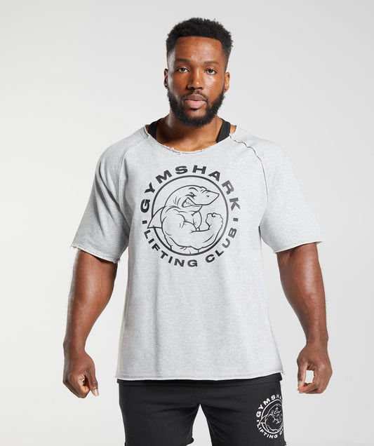 Gymshark Legacy Rag Top - Light Grey Core Marl