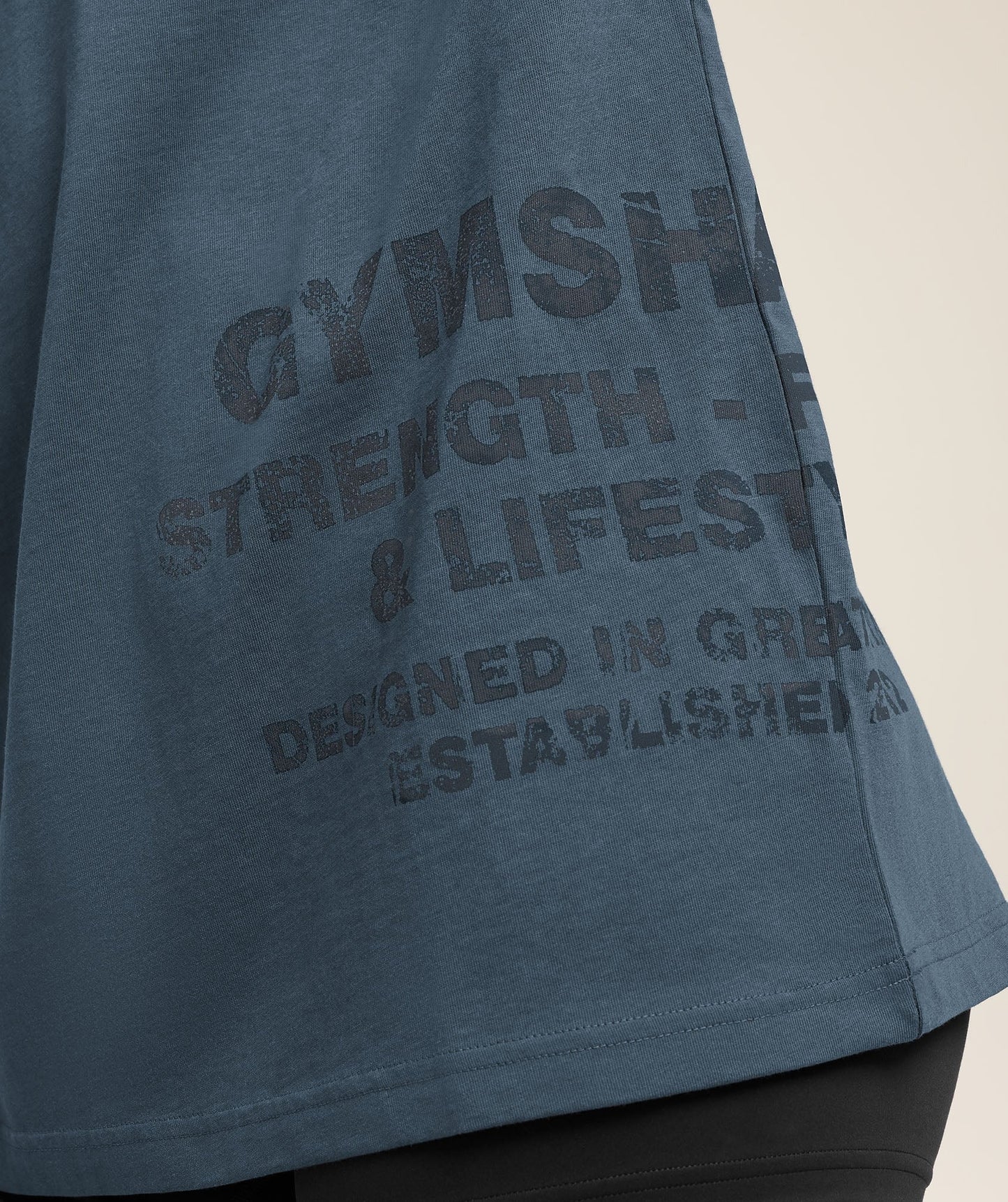 Gymshark Stacked Graphic Short Sleeve T-Shirt - Stealth Blue