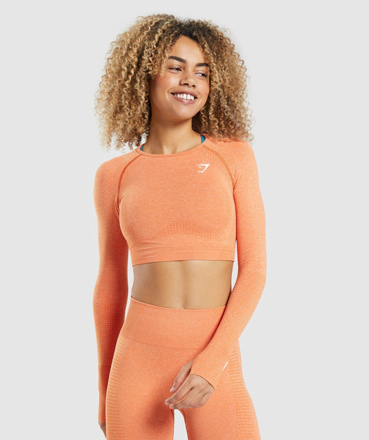 Gymshark Vital Crop Top - Apricot Orange Marl