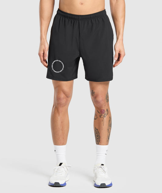 Gymshark Keep Showing Up 7" Shorts - Black