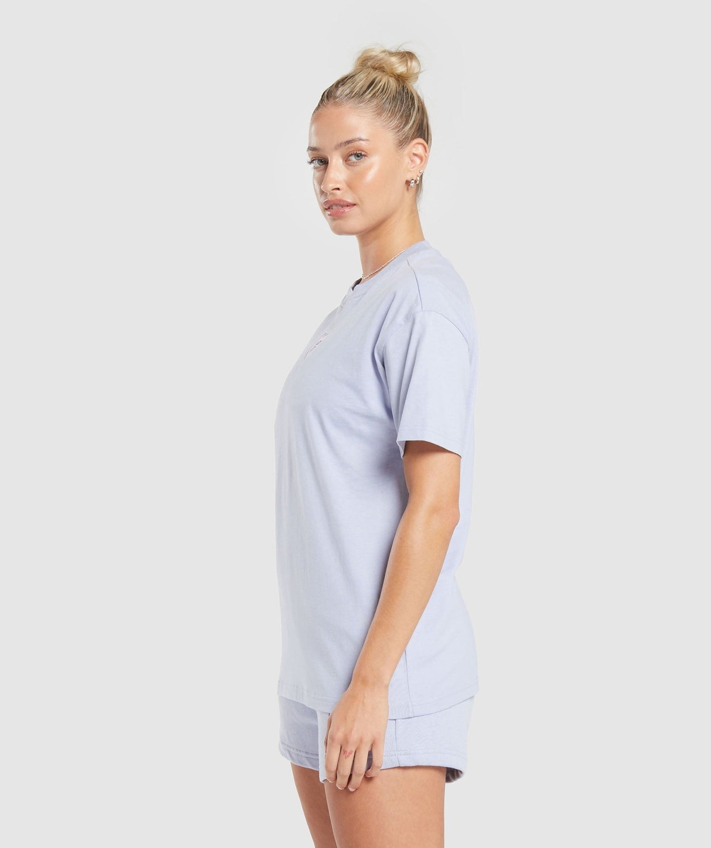 Gymshark Love Hearts Oversized T-Shirt - Silver Lilac