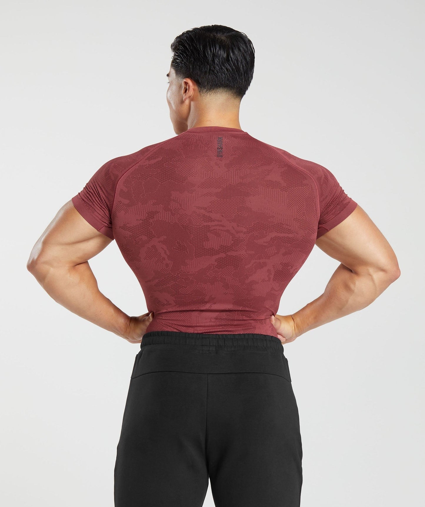 Gymshark Geo Seamless T-Shirt - Soft Berry/Rich Maroon