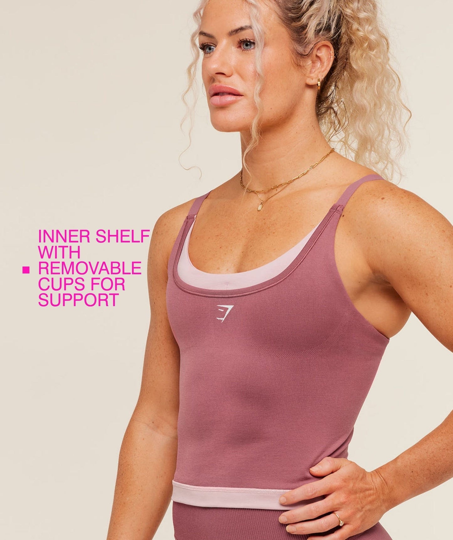 Gymshark Interval Seamless Midi Tank - Reset Pink/Light Pink