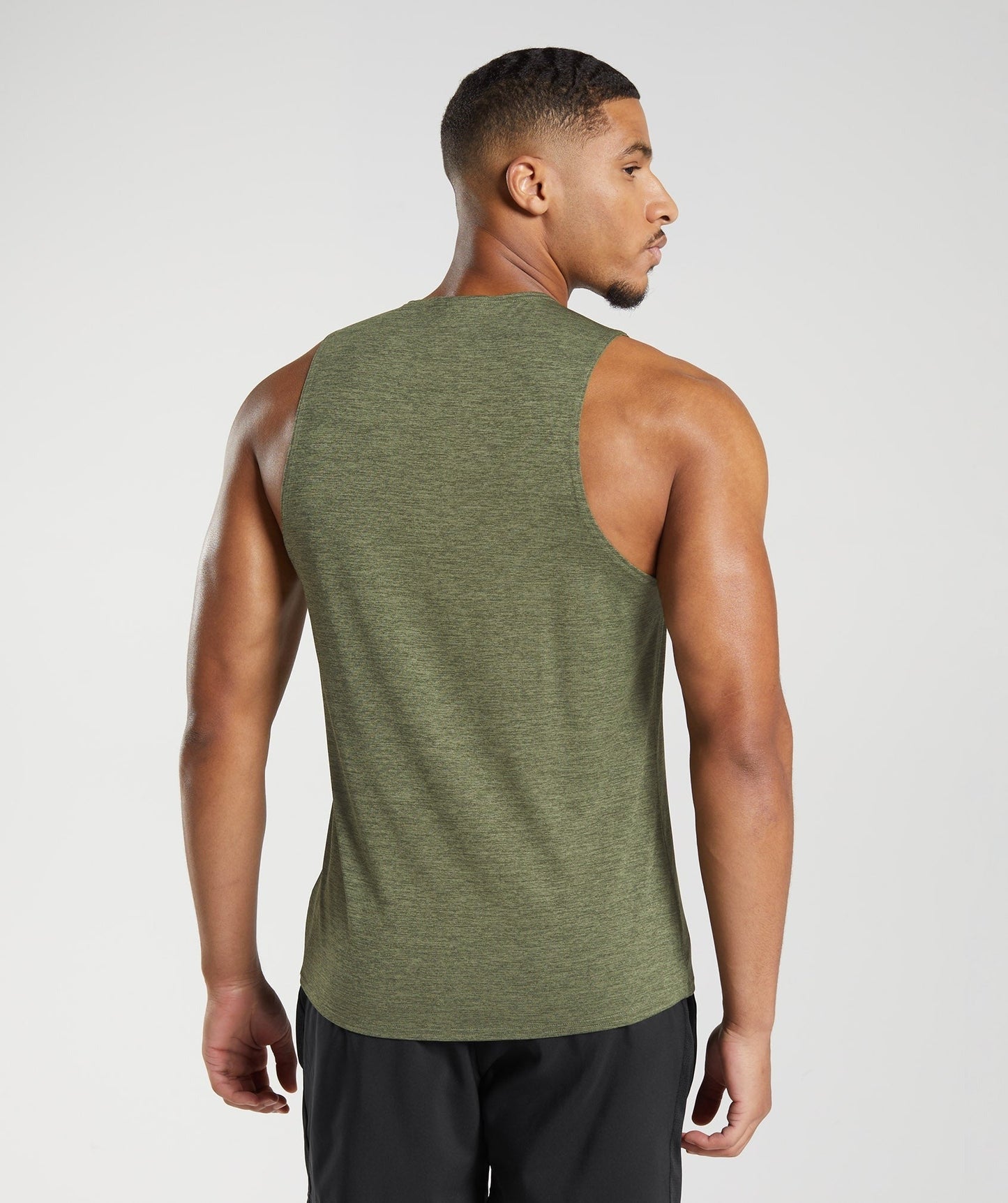 Gymshark Arrival Slim Marl Tank - Core Olive/Kalamata Olive Marl