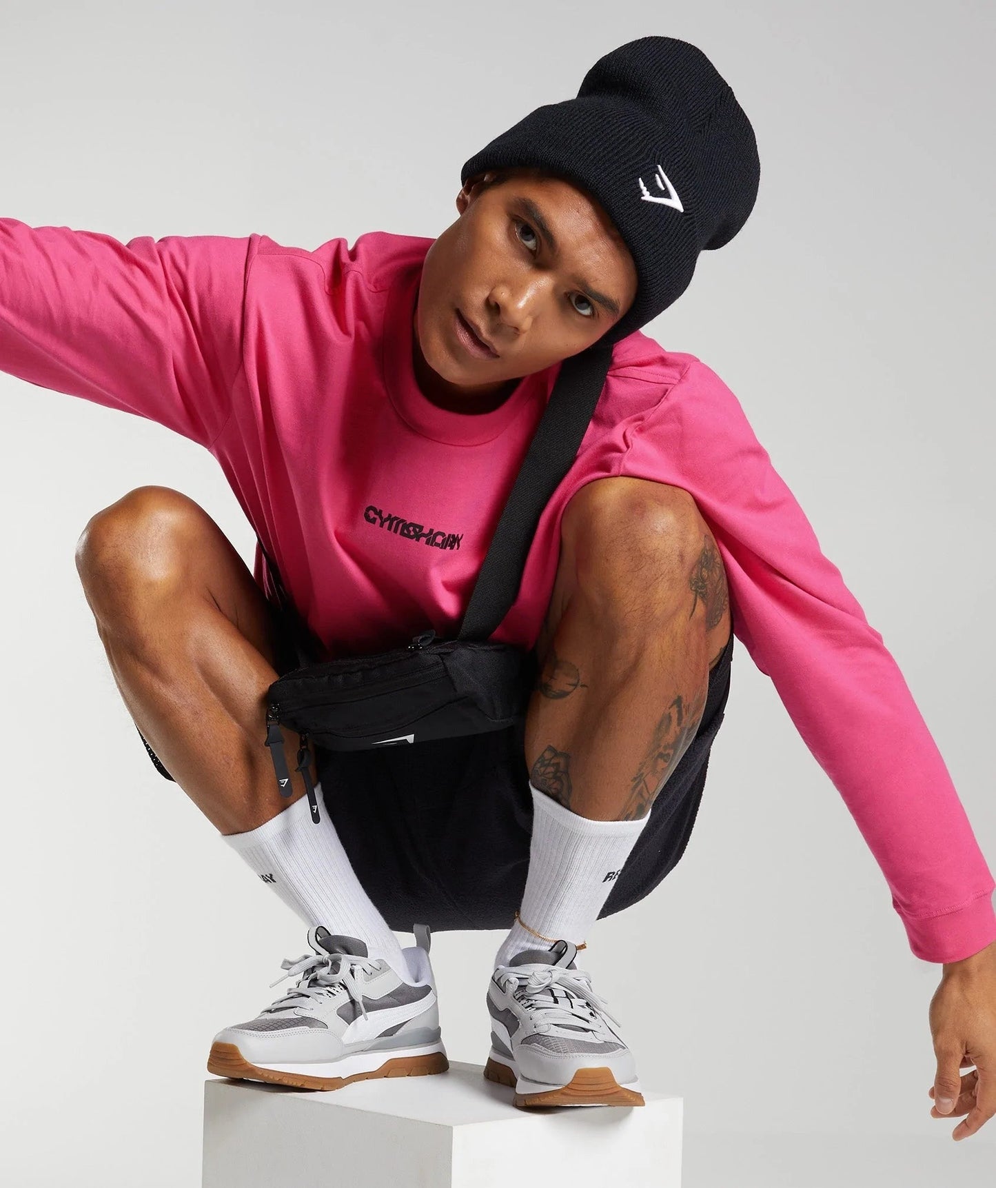 Gymshark Vibes Long Sleeve T-Shirt - Bright Fuchsia