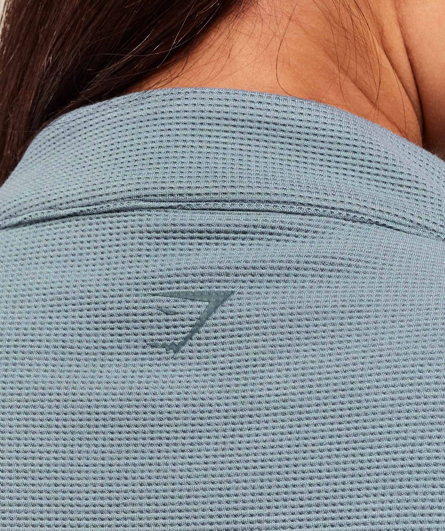 Gymshark Waffle Midi Zip Up Jacket - Iron Blue