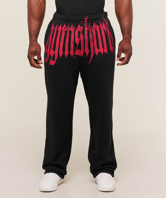 Gymshark Fade Graphic Straight Leg Joggers - GS Black