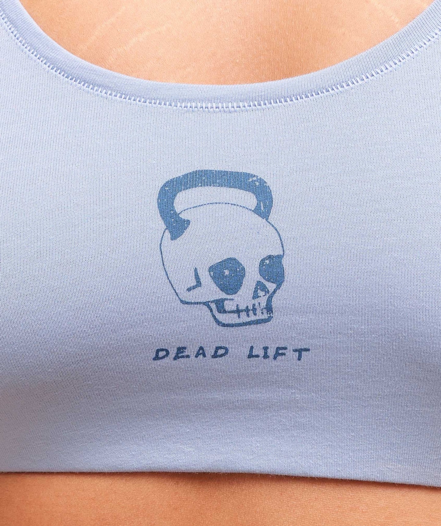 Gymshark Deadlift Graphic Cotton Bralette - Gentle Blue
